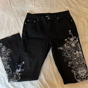 Y2K Detailed Black Jeans